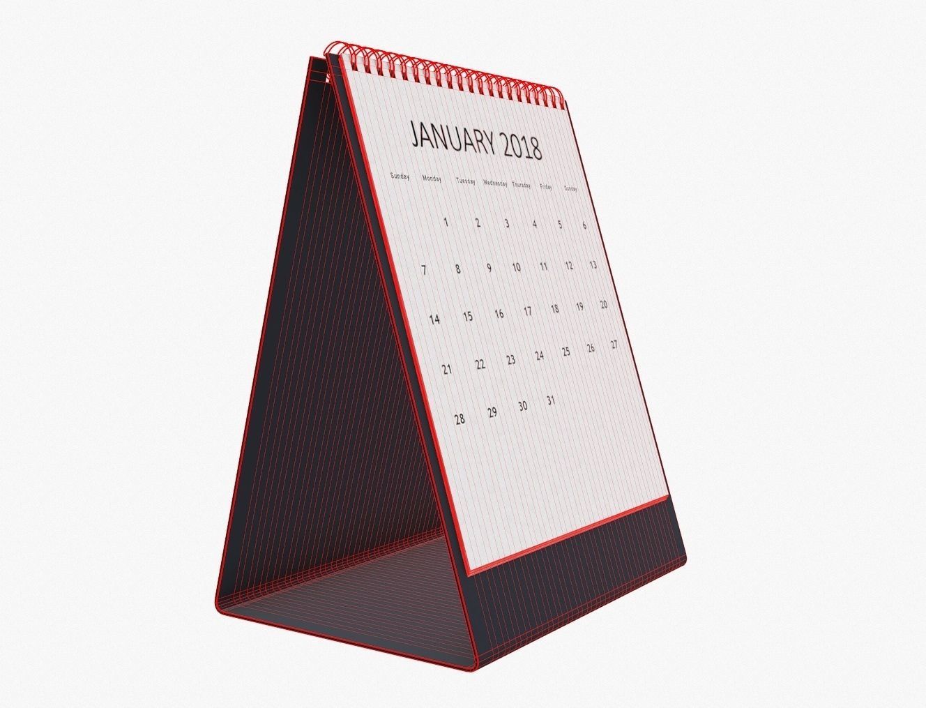 Desk calendar 3D model CGTrader