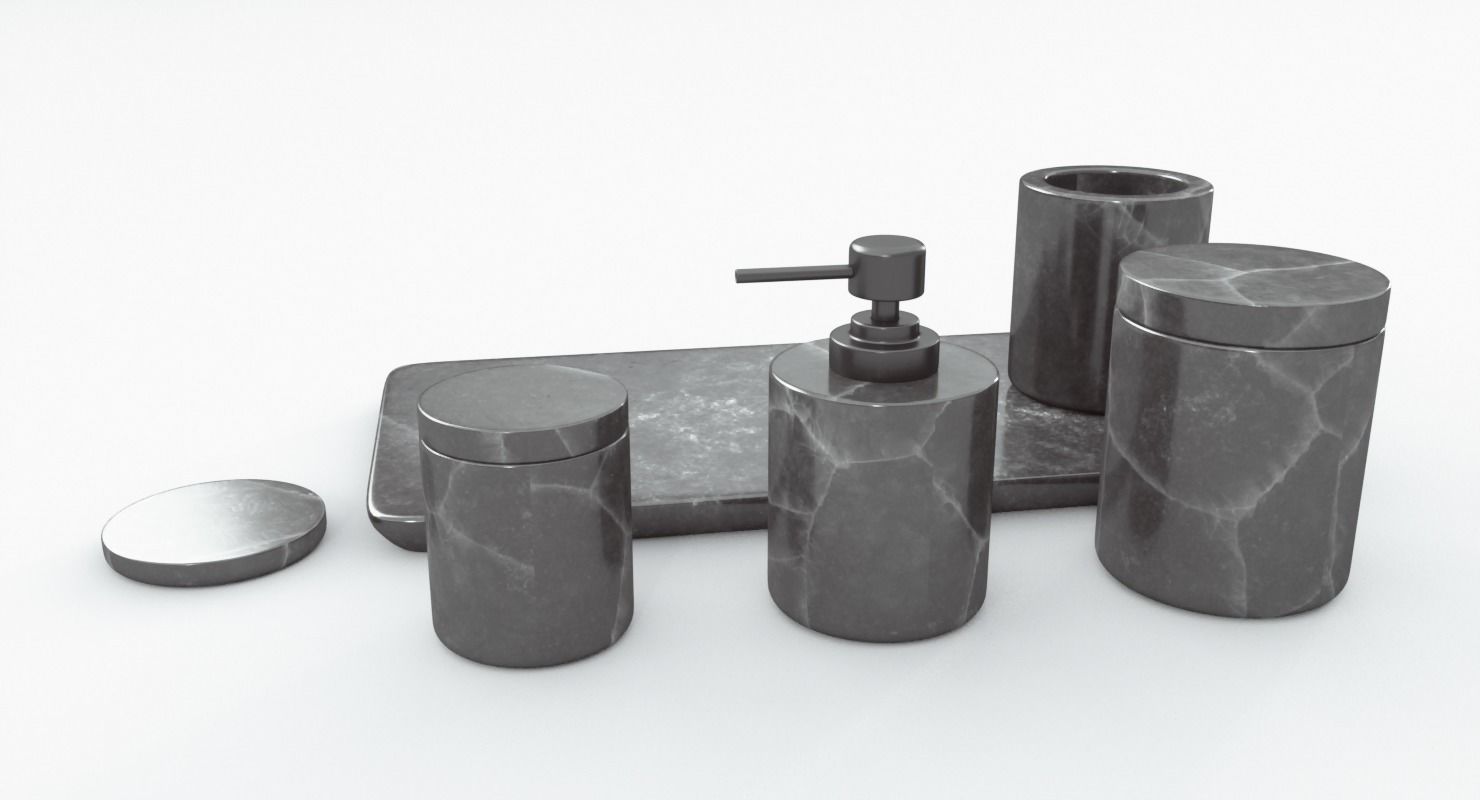 Black Marble Bathroom Accessories 3d Model Cgtrader Black Marble Bathroom Accessories 3d Model Cgtrader