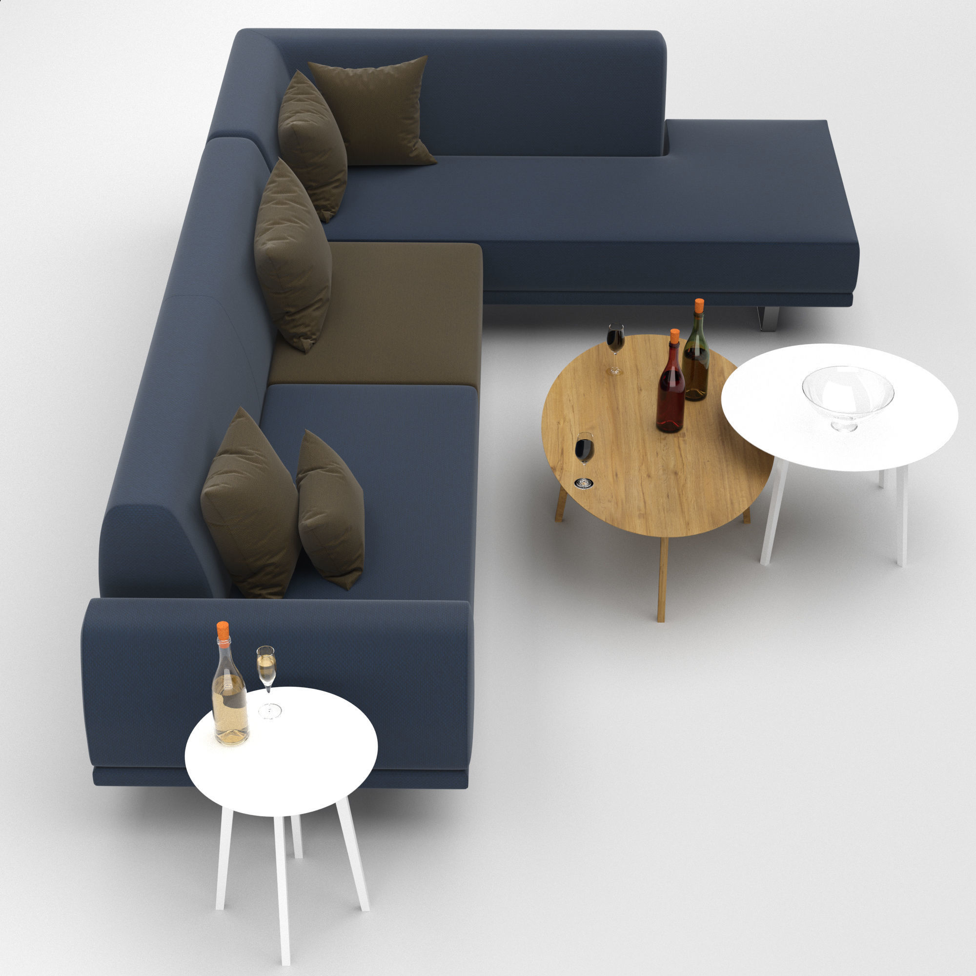 Sectional sofa Portland 3 3D model CGTrader
