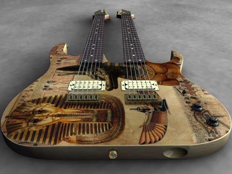 Ibanez Double Neck guitar 3D Model OBJ 3DS C4D DXF