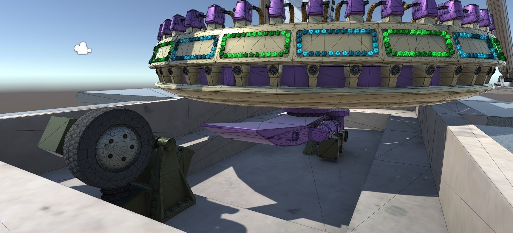 3D model High Detail Fairground Ride 06 - Frisbee VR / AR / low-poly ...