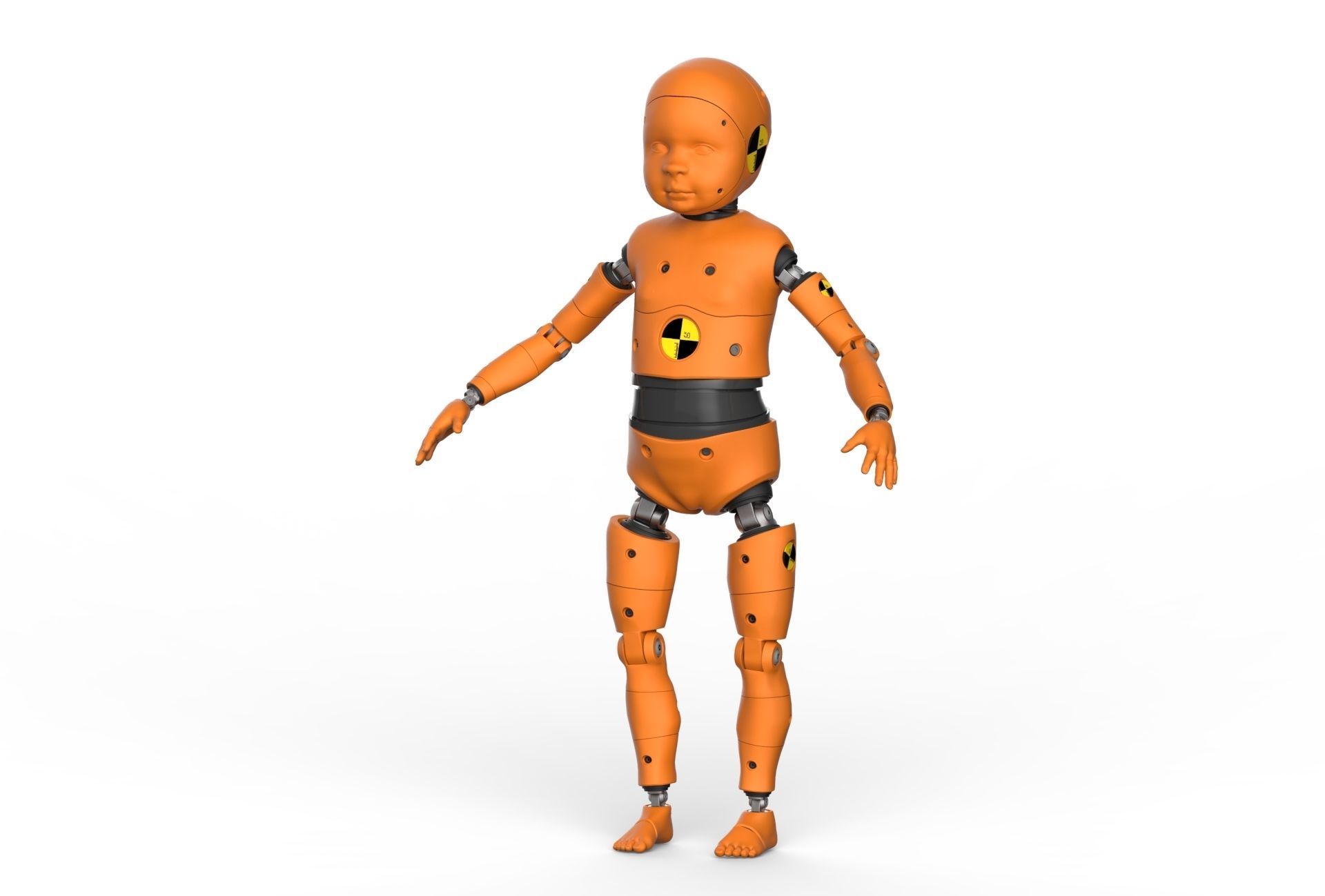 car Crash Test Dummy Robot Android 3D model Child
