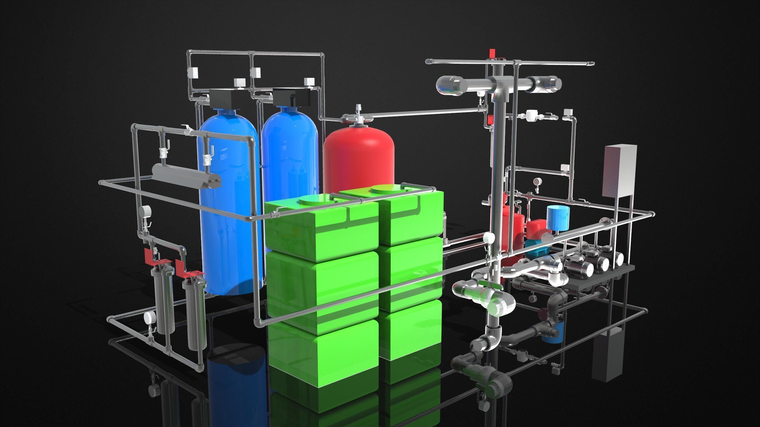 Water purification system 3D model CGTrader