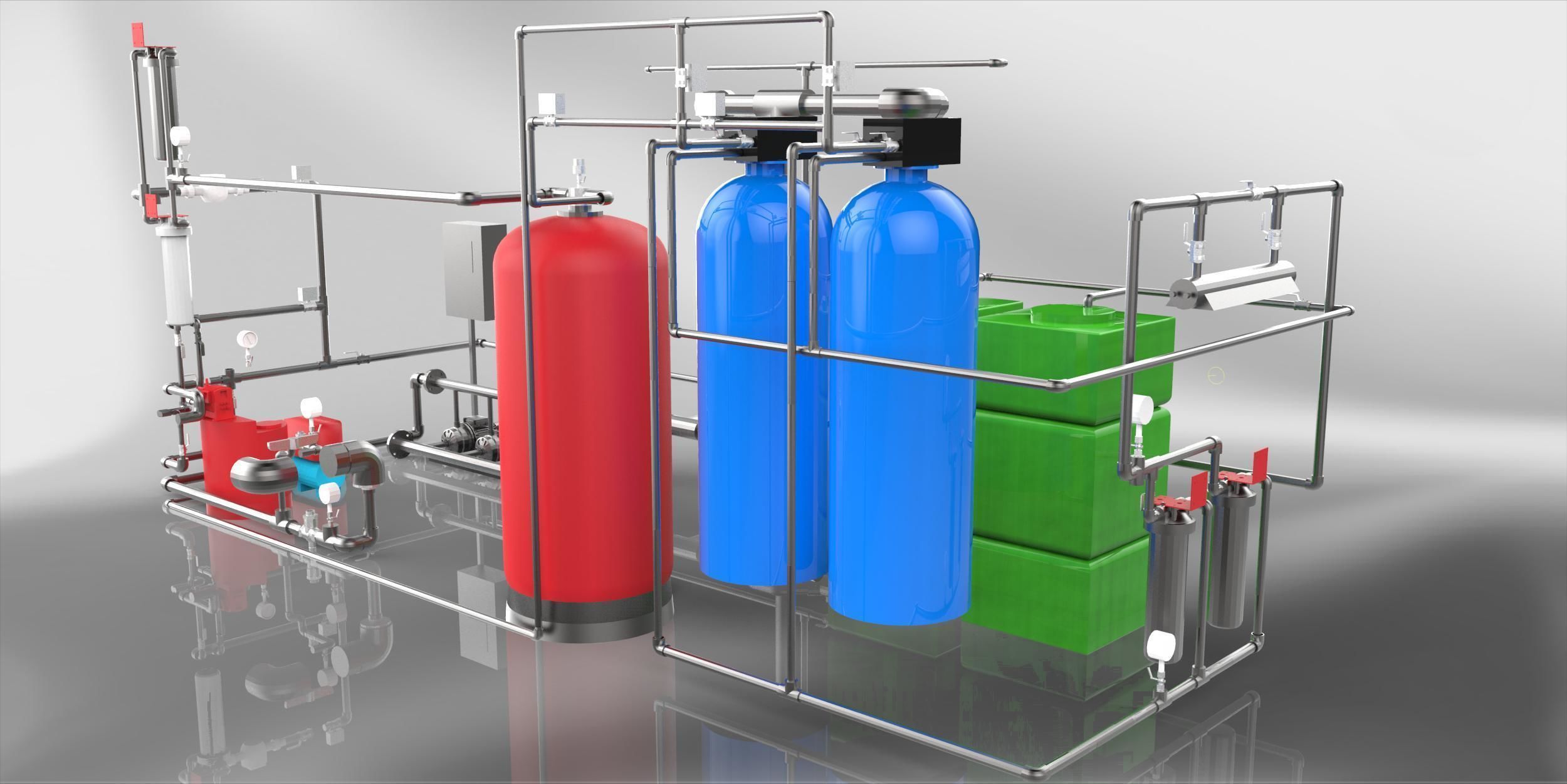 Water purification system 3D model CGTrader