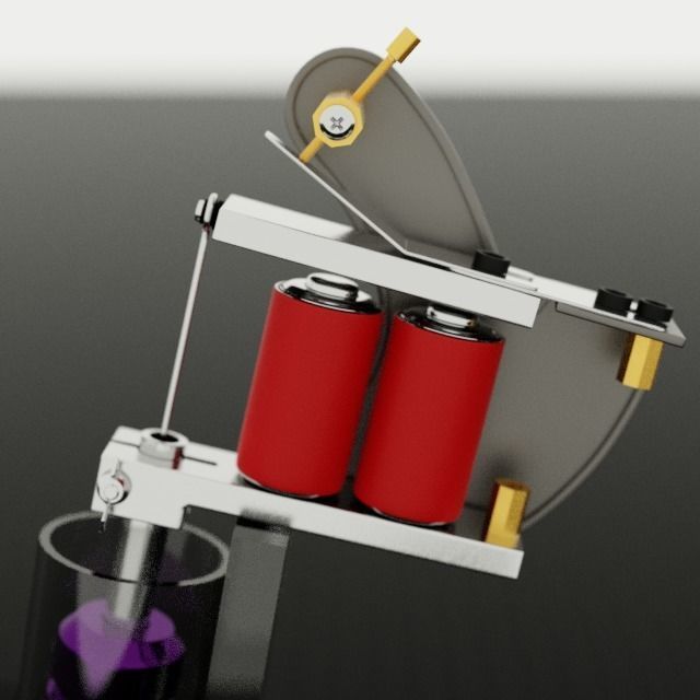 Tattoo gun kit 3D model rigged | CGTrader