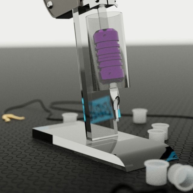 Tattoo gun kit 3D model rigged | CGTrader