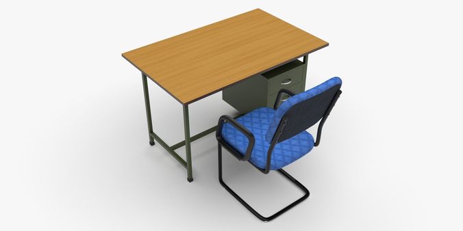 Et Rigged Office Table Chair Set Cgtrader Office Table Chair Set Model Obj S Fbx Stl Blend Mtl 5