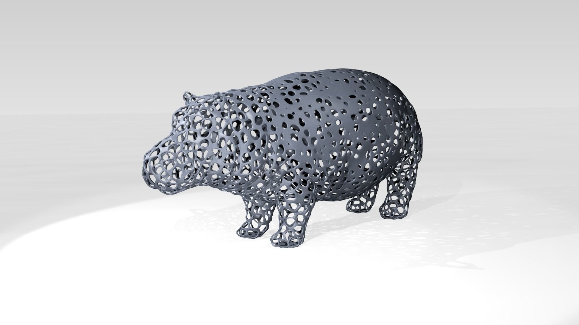 Hippo Voronoi 3D model OBJ DXF STL