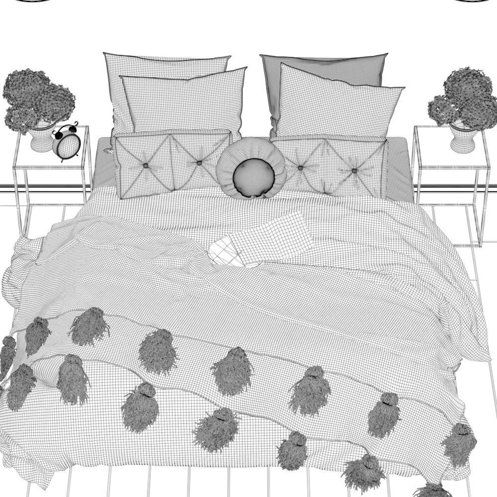 bed accessories 2 3D model CGTrader