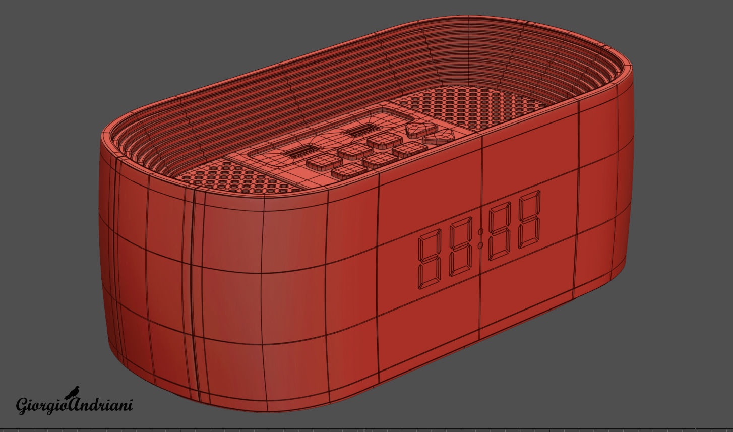 3D model Clock Radio Titanium Bluetooth Alarm VR / AR / lowpoly CGTrader