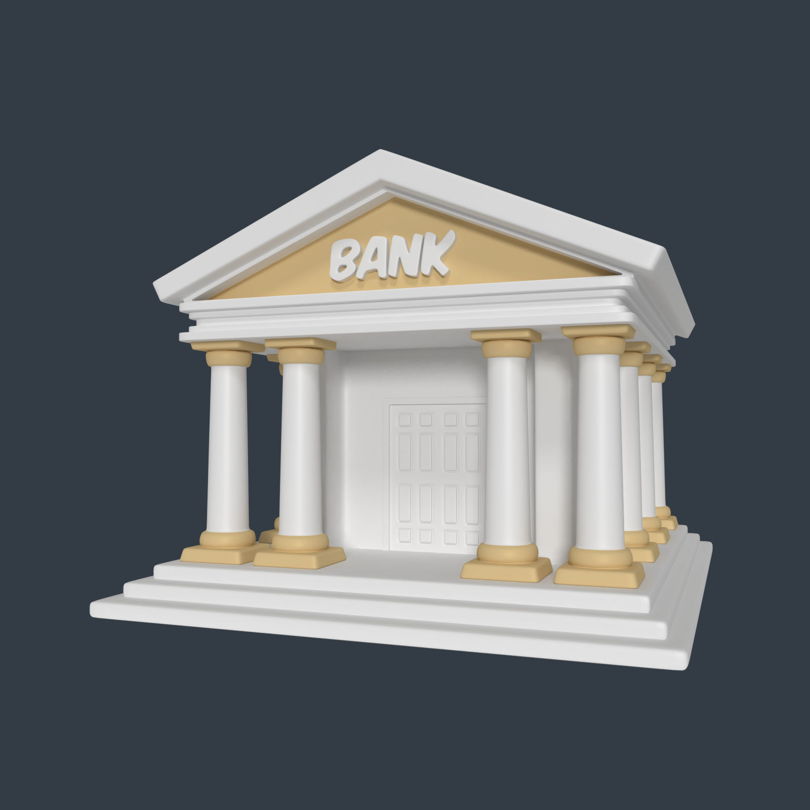 3D Model Cartoon Bank VR AR Low poly CGTrader