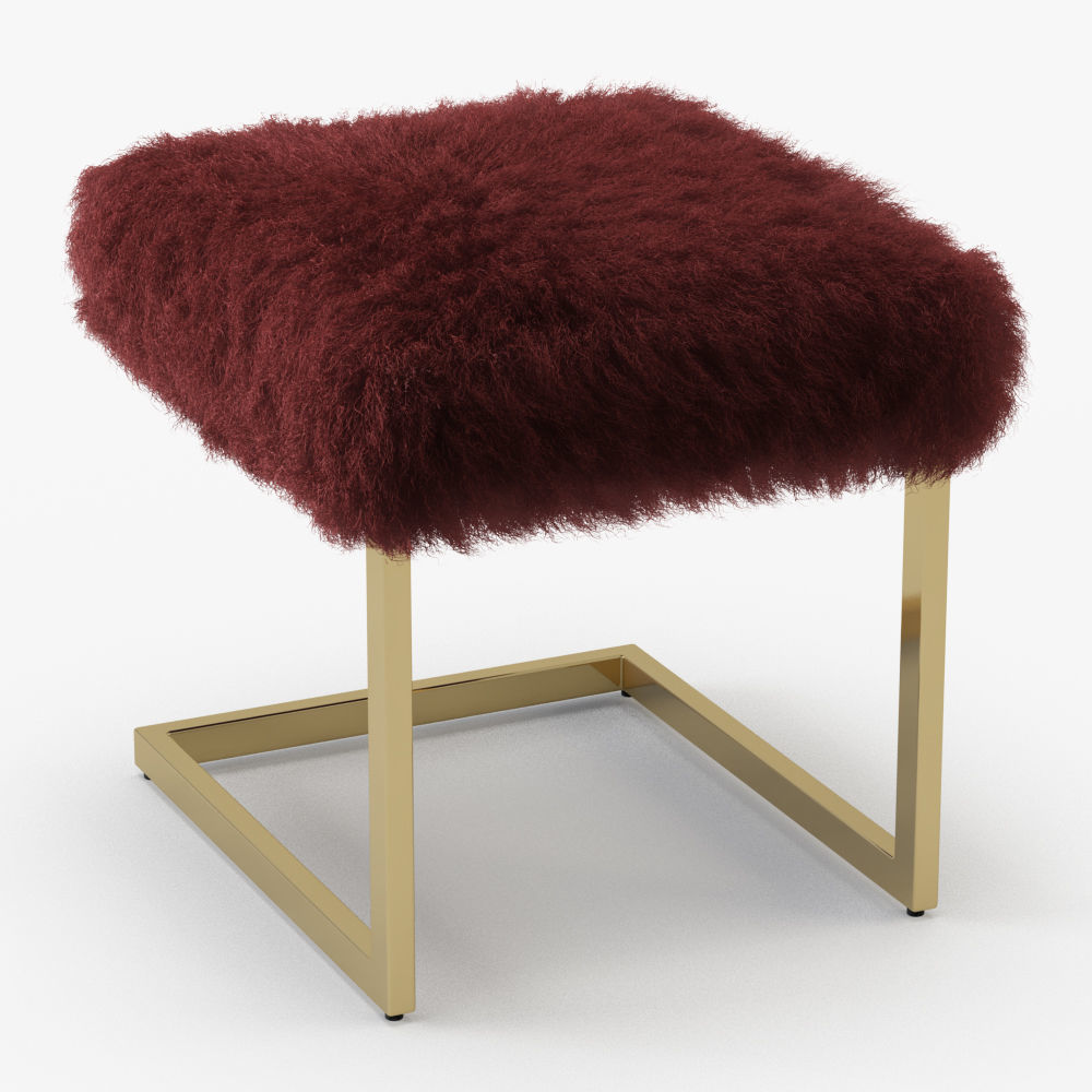 Hildy Tibetan Lamb Ottoman