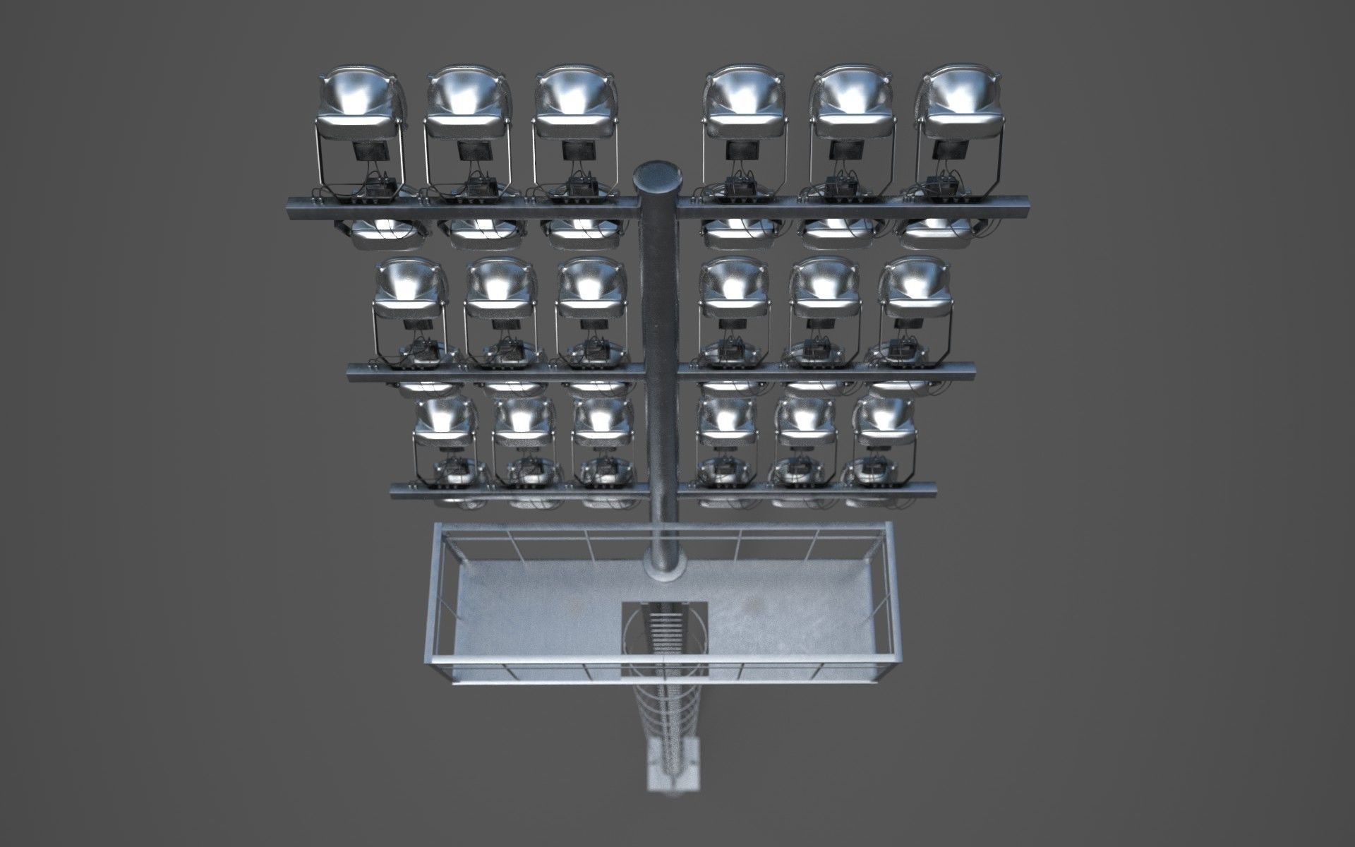 High poly arena light pole stadium 3D model CGTrader
