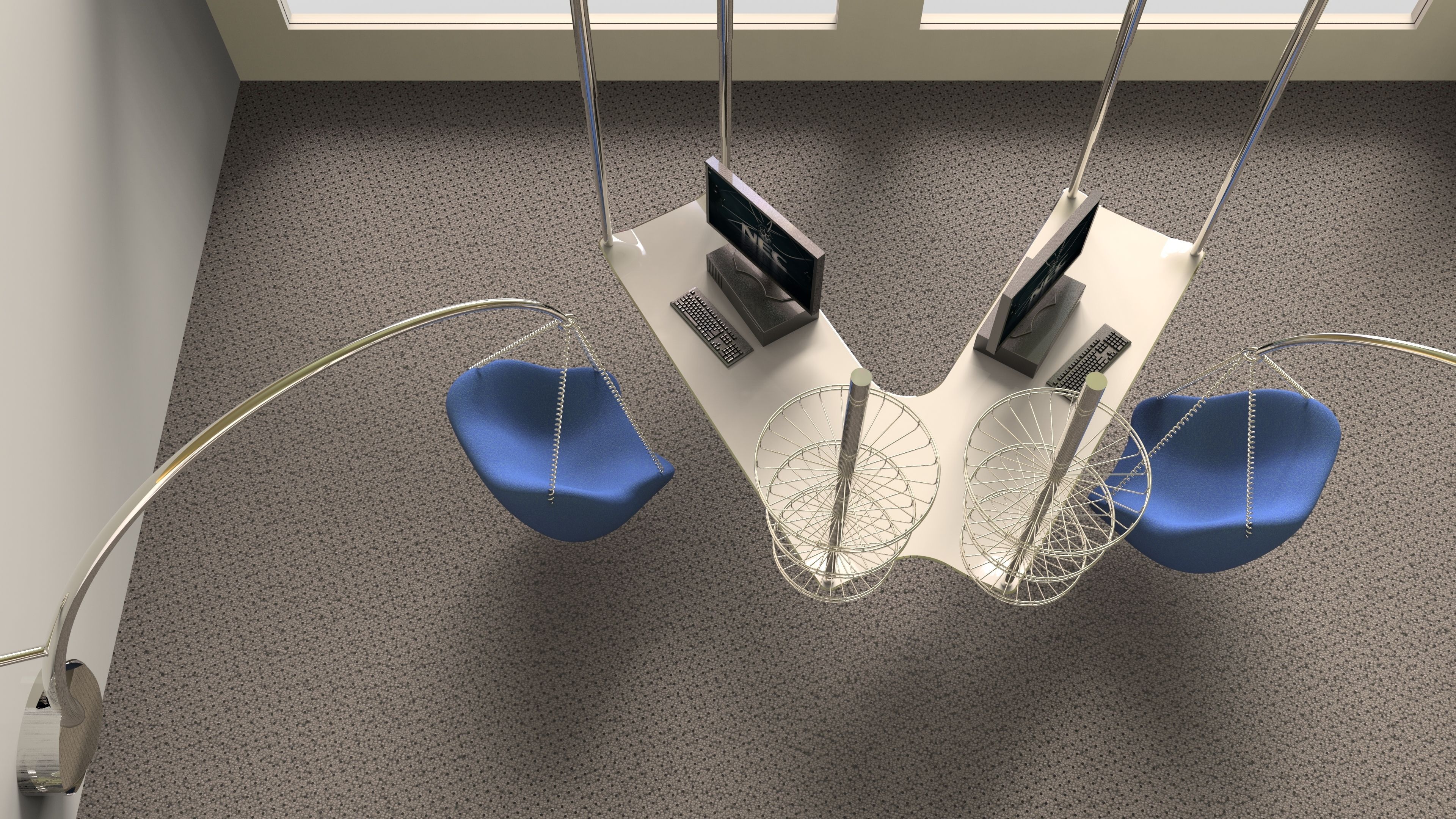 V office desk 3D CGTrader