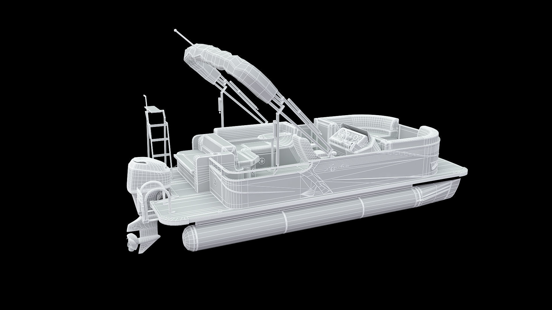 Pontoon Boat 3D model CGTrader