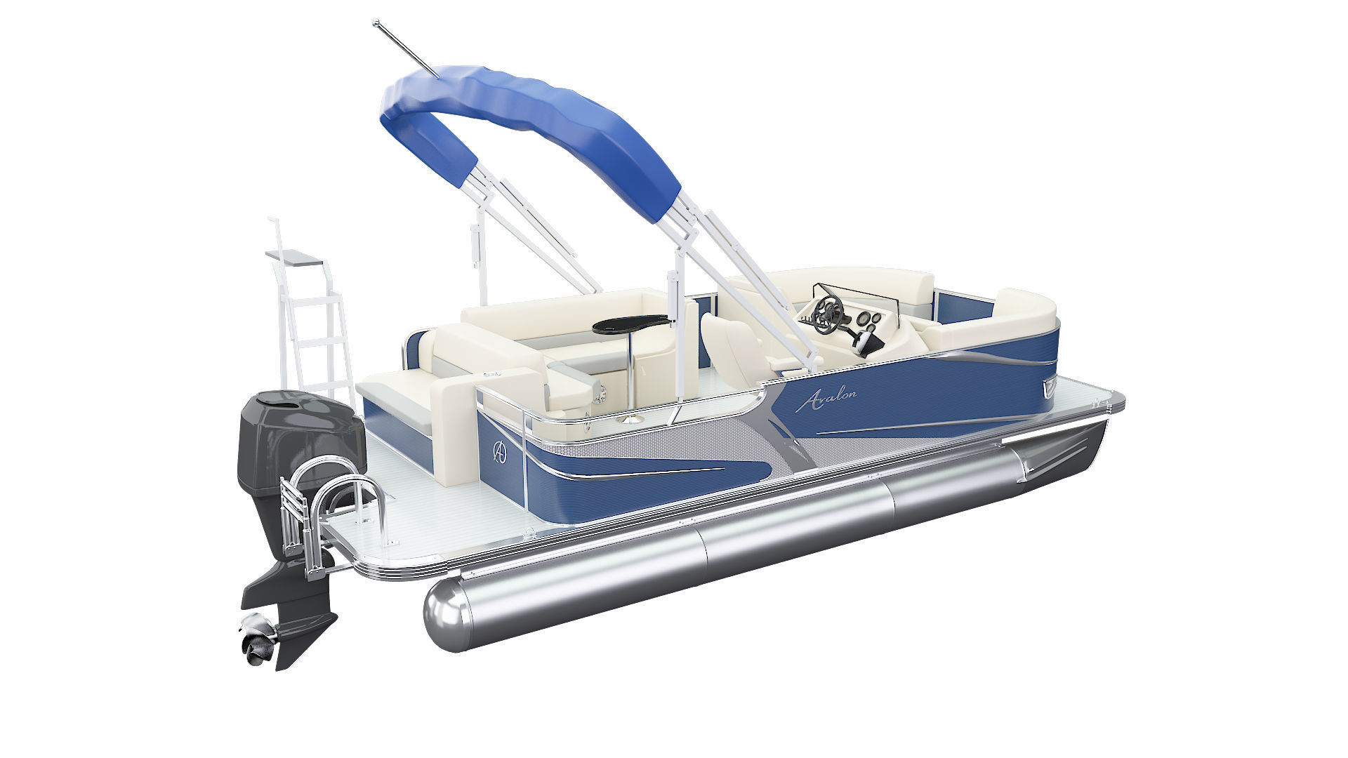 Pontoon Boat 3D model CGTrader
