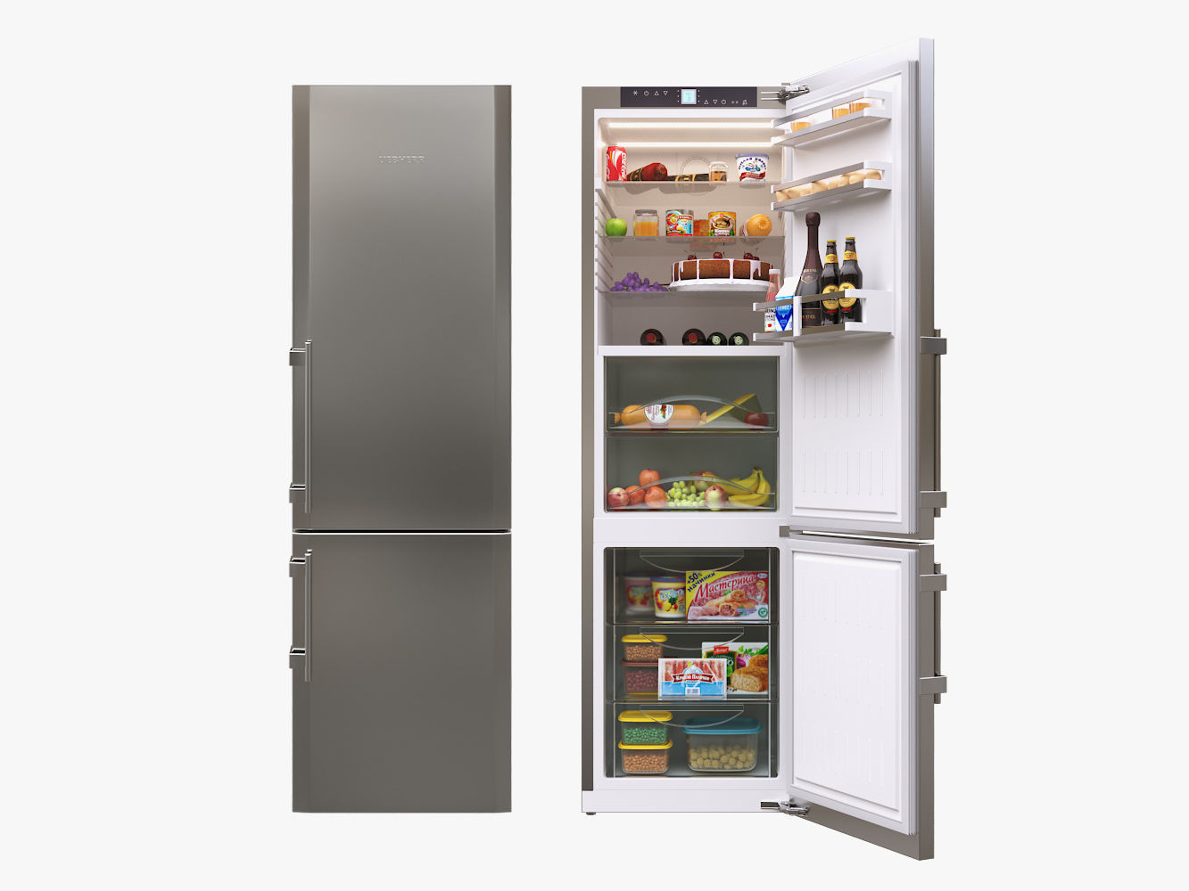 Liebherr Single Fridge CBS 1360 Opened with food