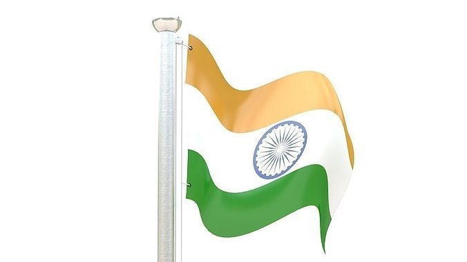 Indian Flag on a pole 3D model | CGTrader