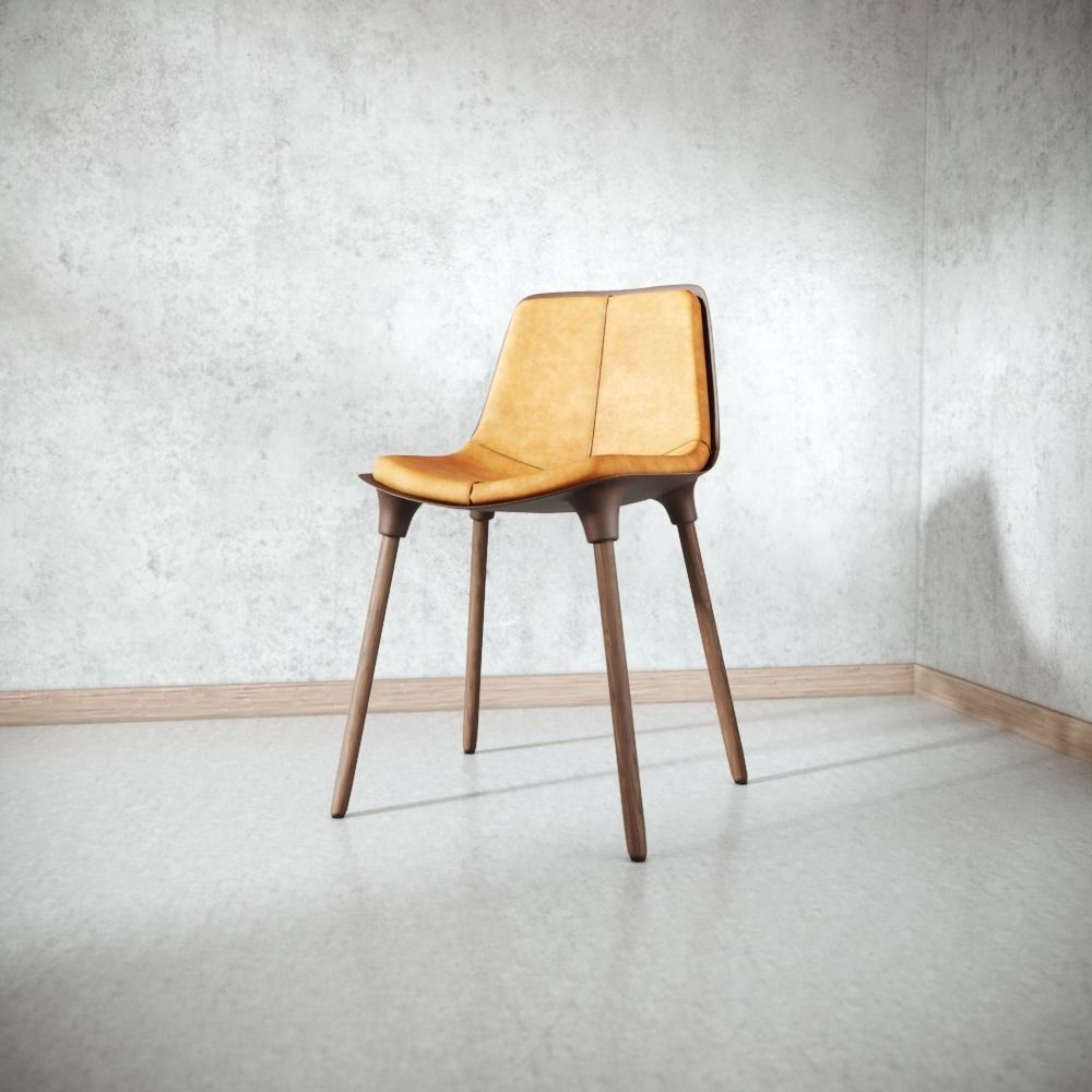 3D model Small Leather Dining Chair VR / AR / low-poly | CGTrader