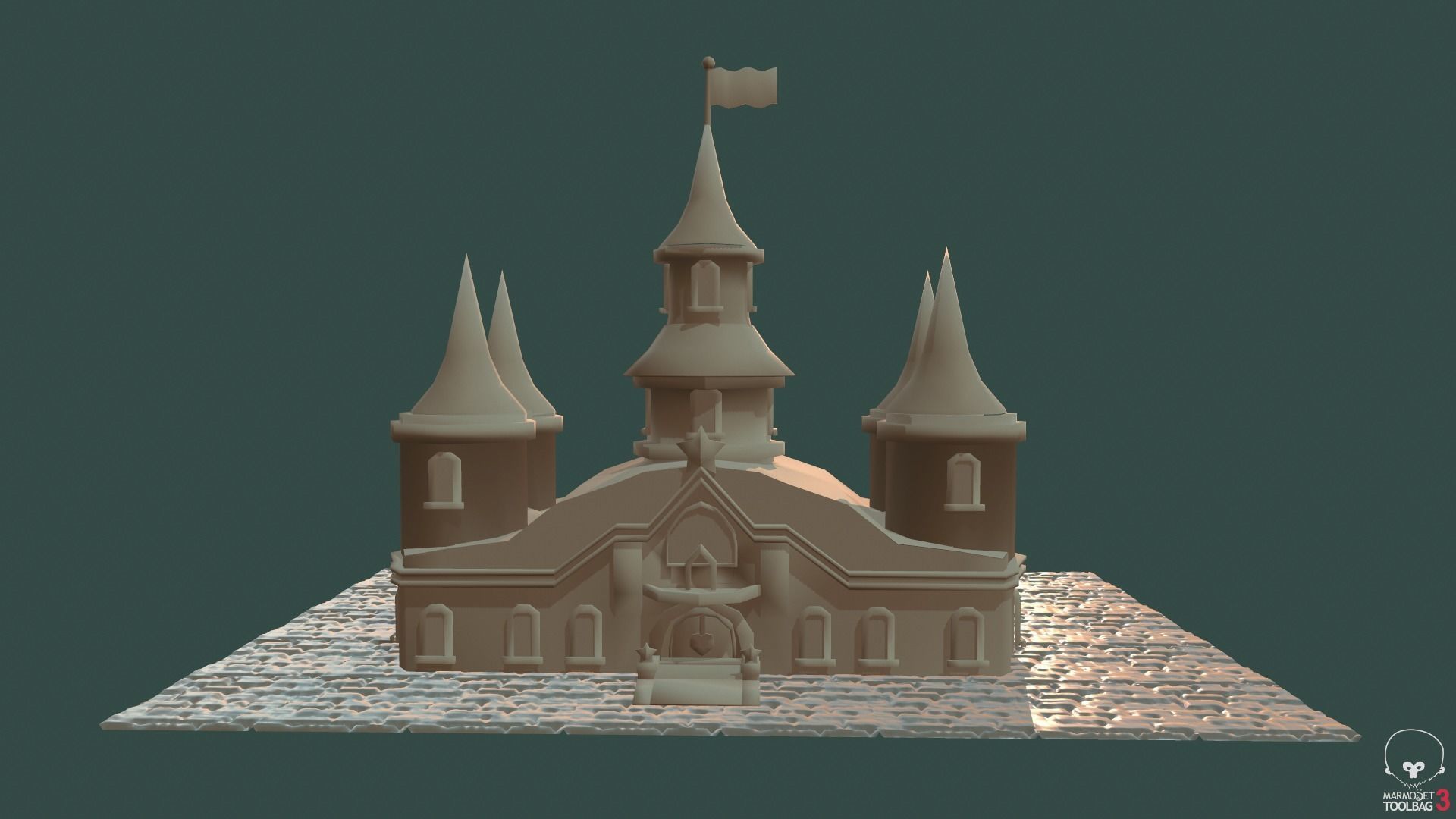 Peach Castle 3D model 3D printable | CGTrader