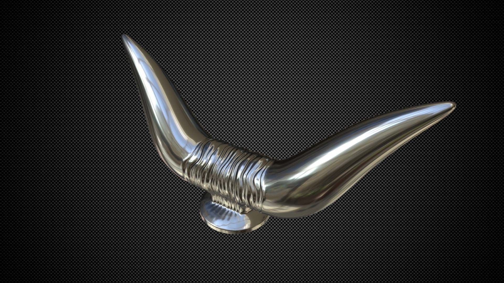 3D Bull Horn Hood Ornament CGTrader