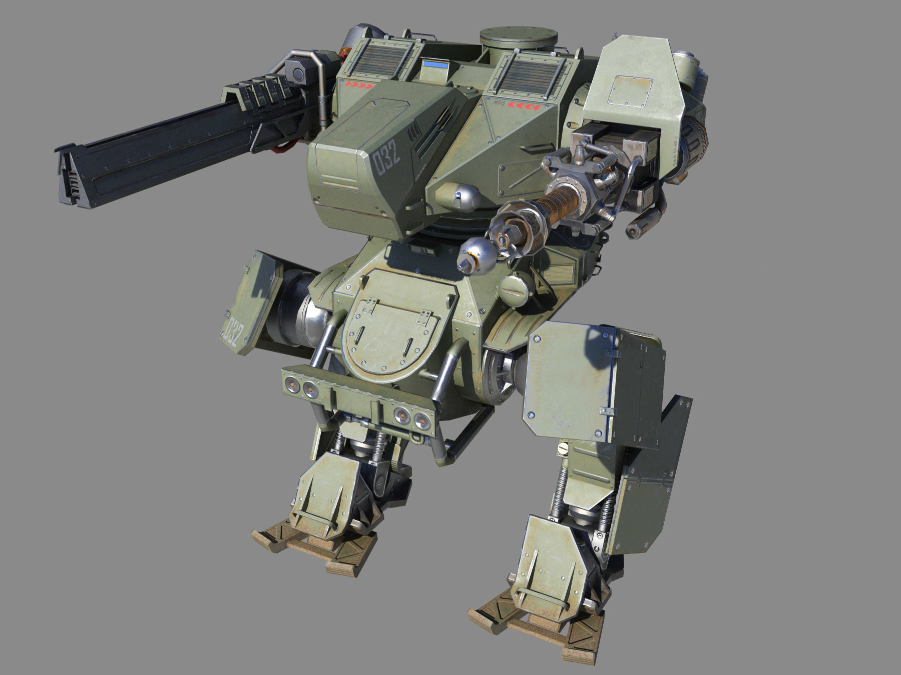 3D model Mech Tank LP animated VR / AR / low-poly rigged animated ...