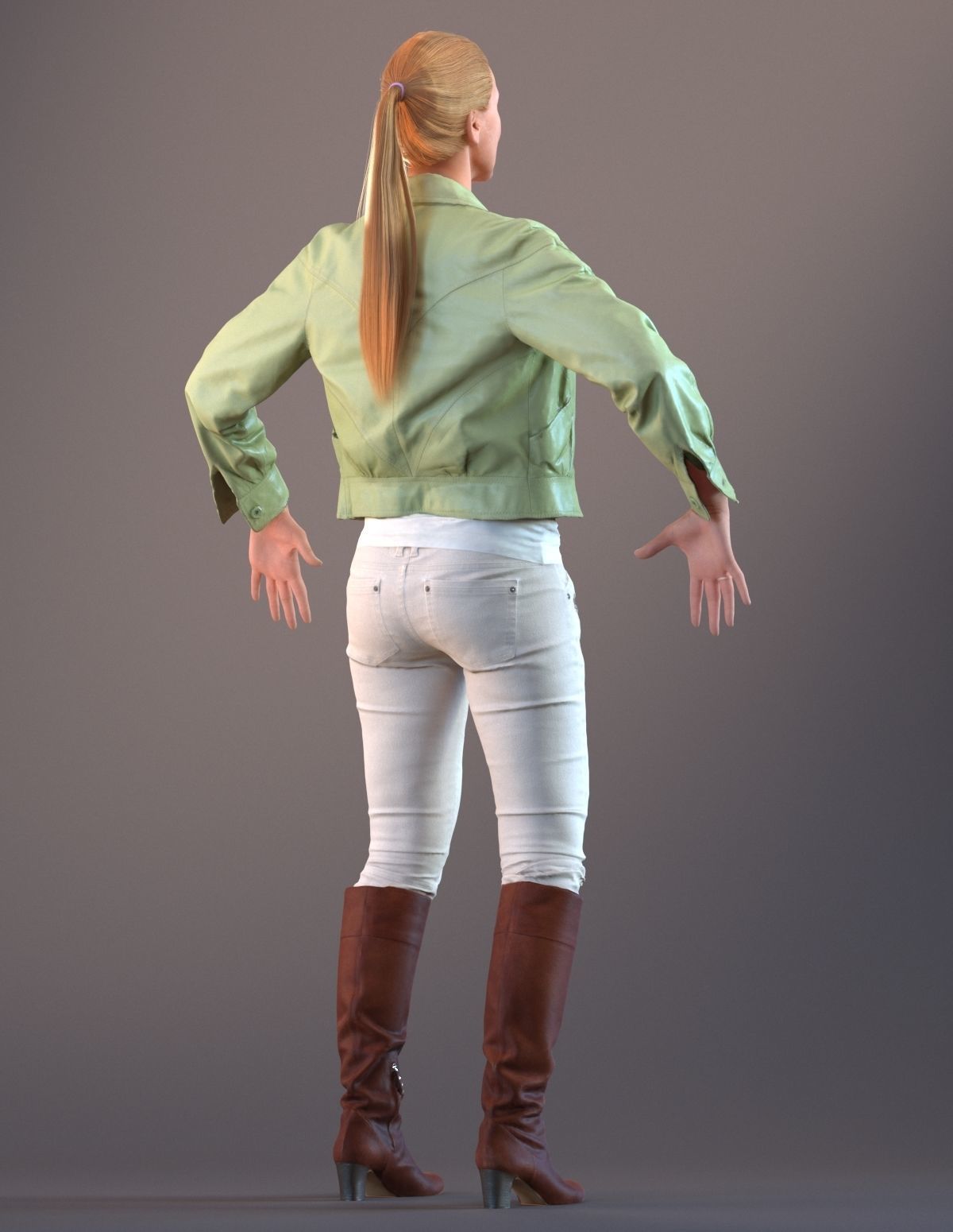 3D model Rigged 3D low poly female with summer jacket VR / AR / low ...