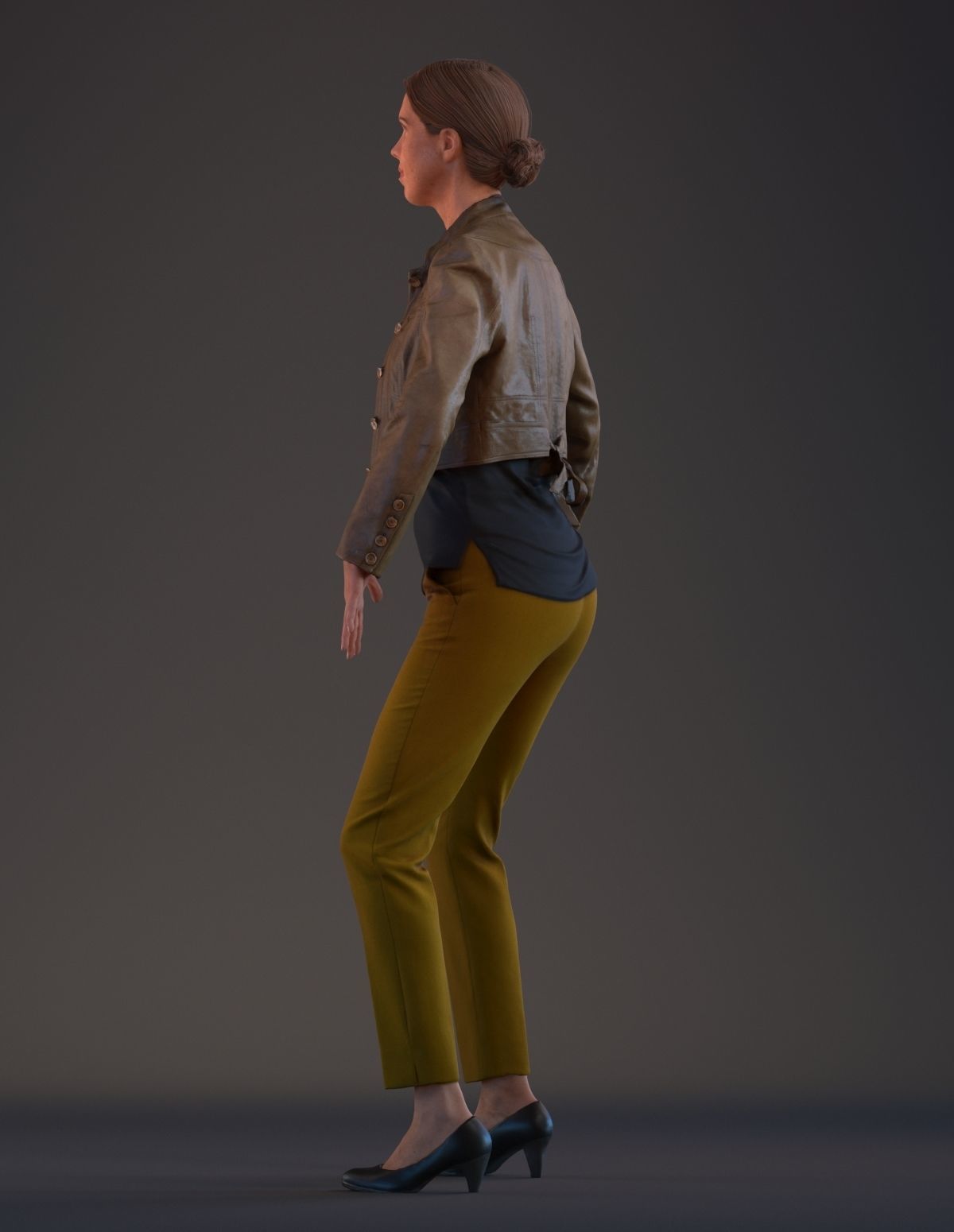 3D model Rigged 3D female with realistic hair VR / AR / low-poly rigged ...