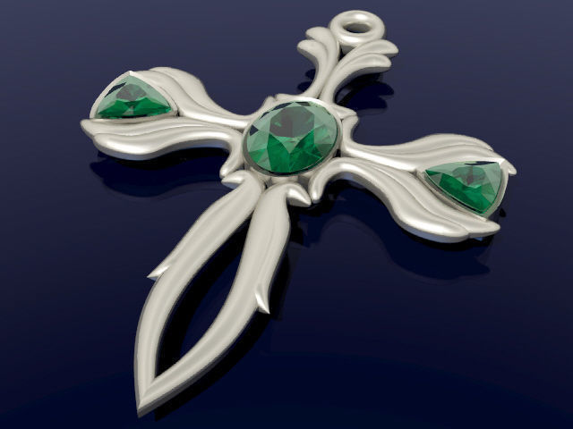 ORIGINAL CROSS WITH STONES 3D model 3D printable | CGTrader