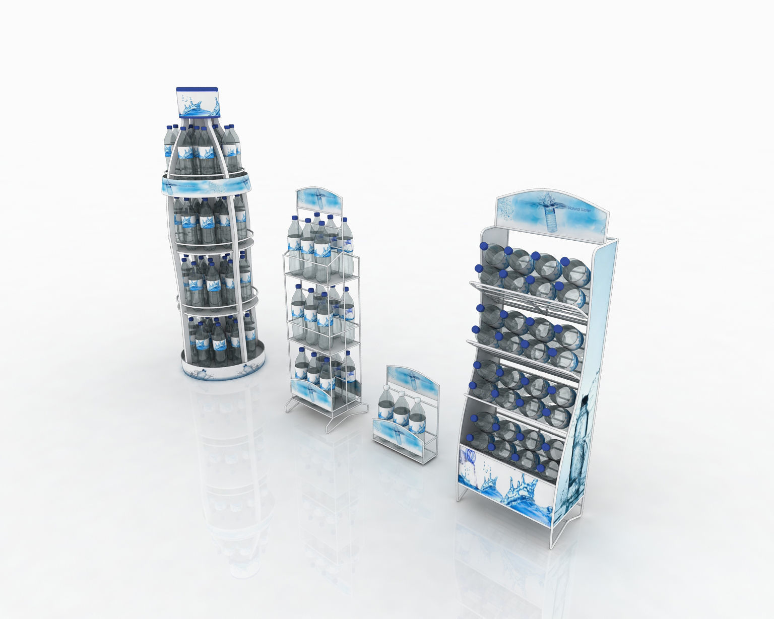 water bottle display rack 3D model CGTrader