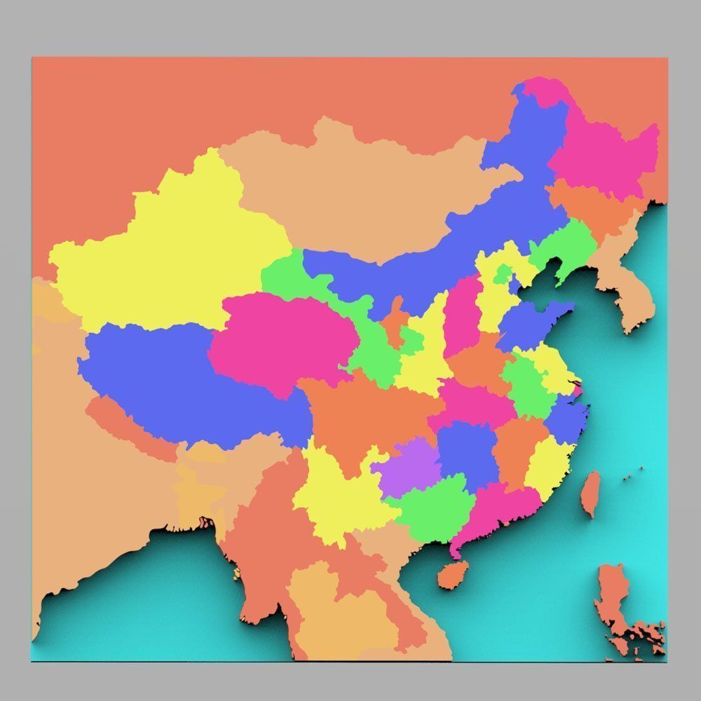 China Map 3D oriental | CGTrader