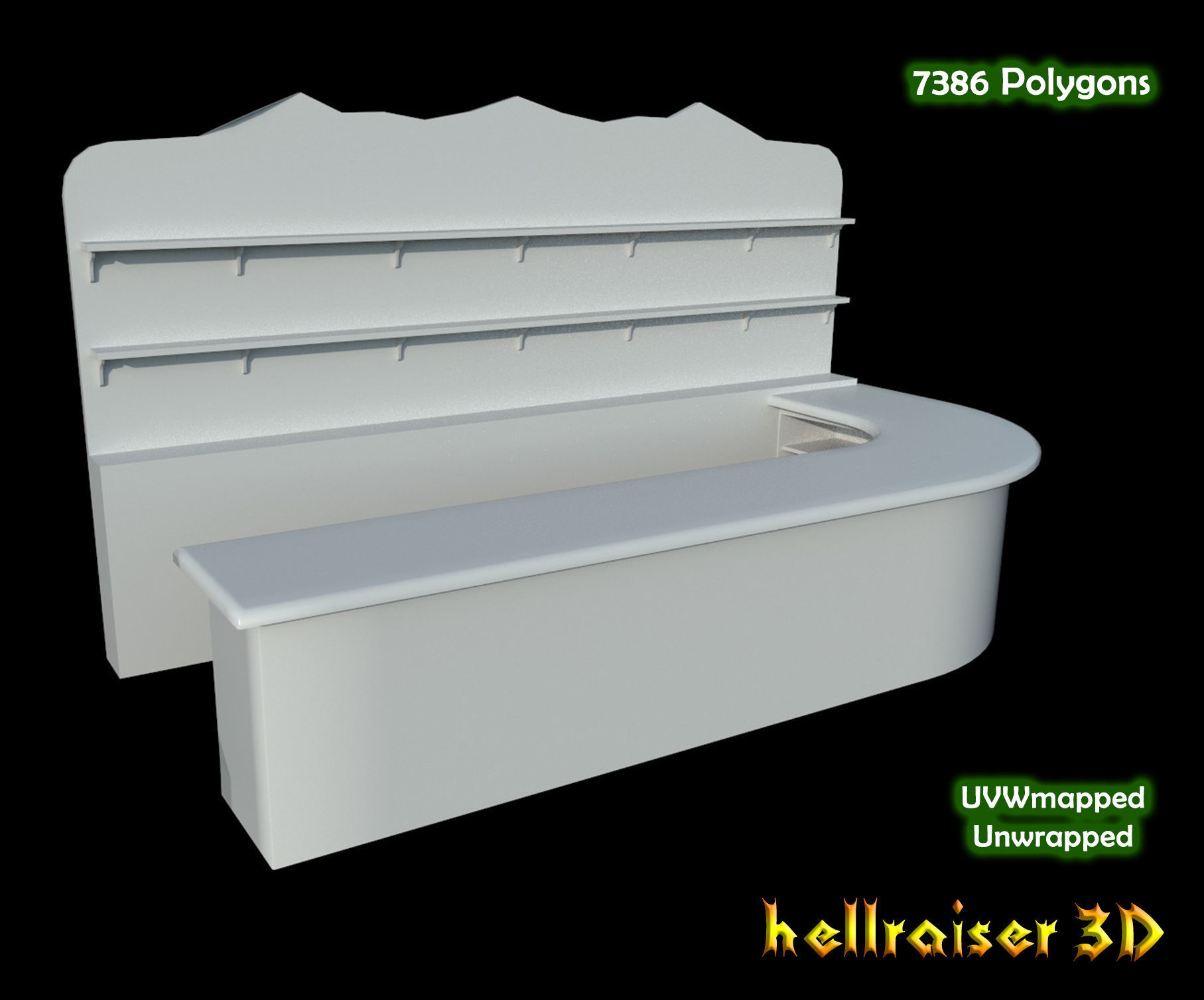 Bar Counter Low-poly  3D model