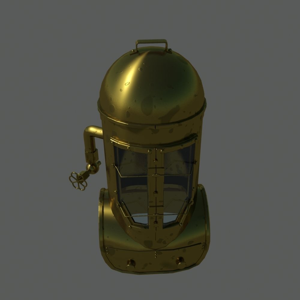3D model Vintage Diving Helmet VR / AR / lowpoly CGTrader