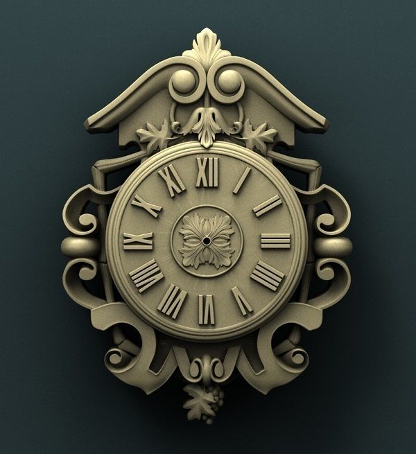 Wall clock 3d stl model for cnc