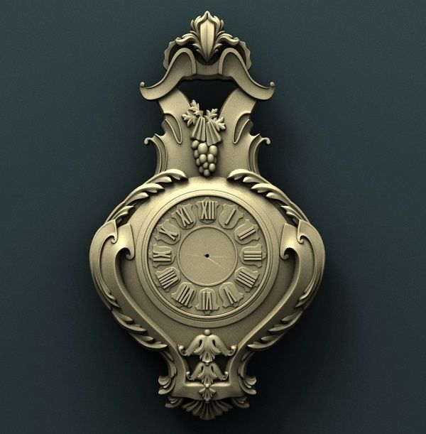 Wall clock 3d stl model for cnc