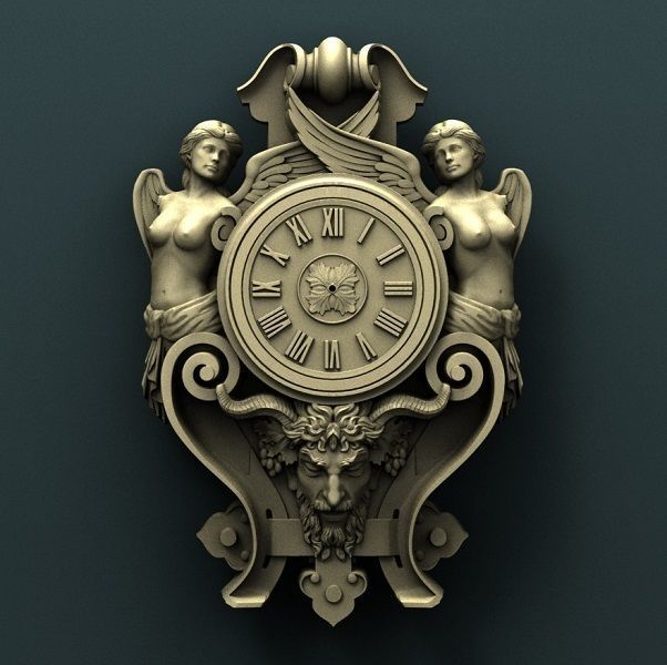 Woman Wall clock 3d stl model for cnc