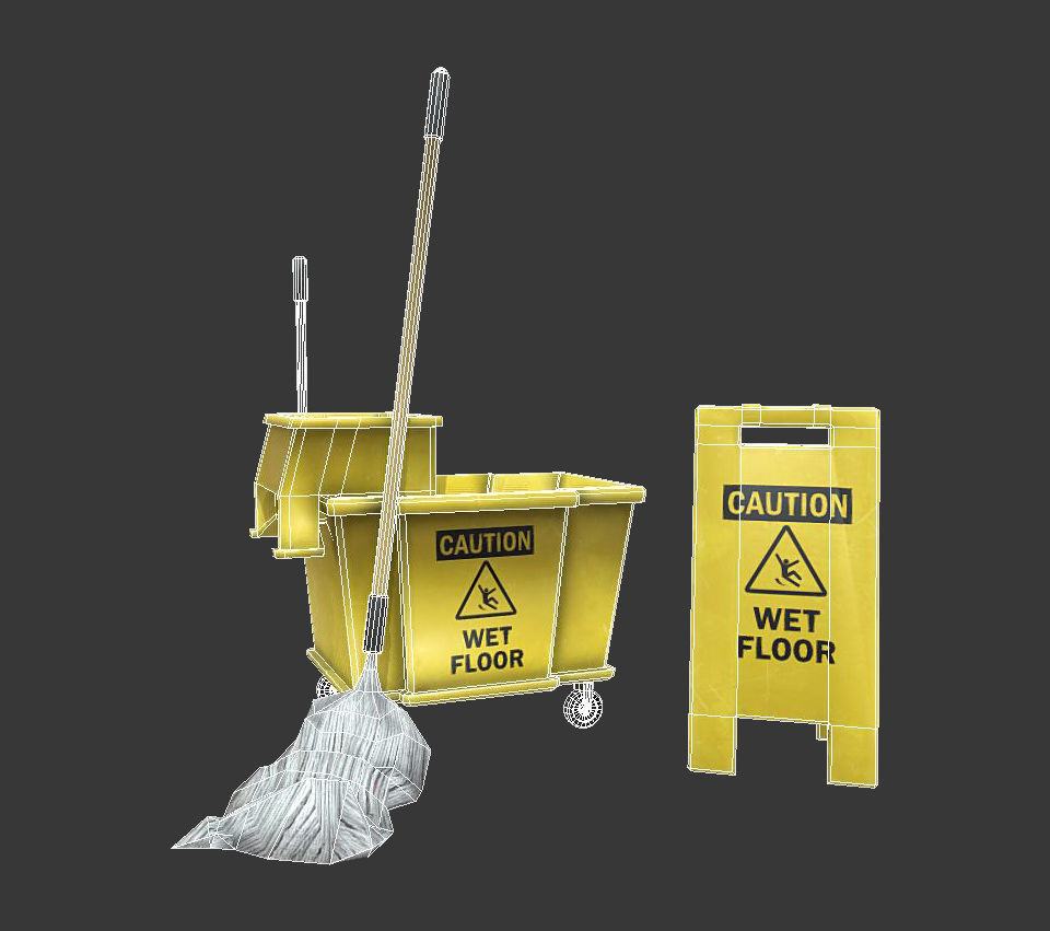 3D model Mop Bucket Game Ready VR / AR / lowpoly CGTrader