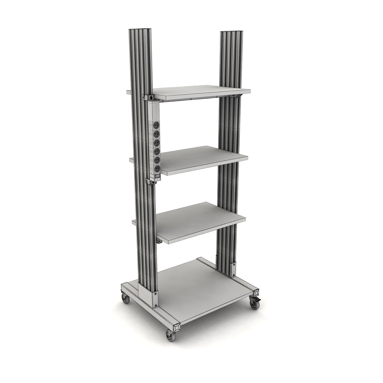 Mobile rack for electrical equipment 4 3D model CGTrader