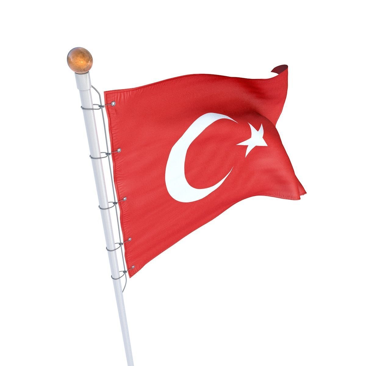 Flag Turkey animated 3D model animated CGTrader