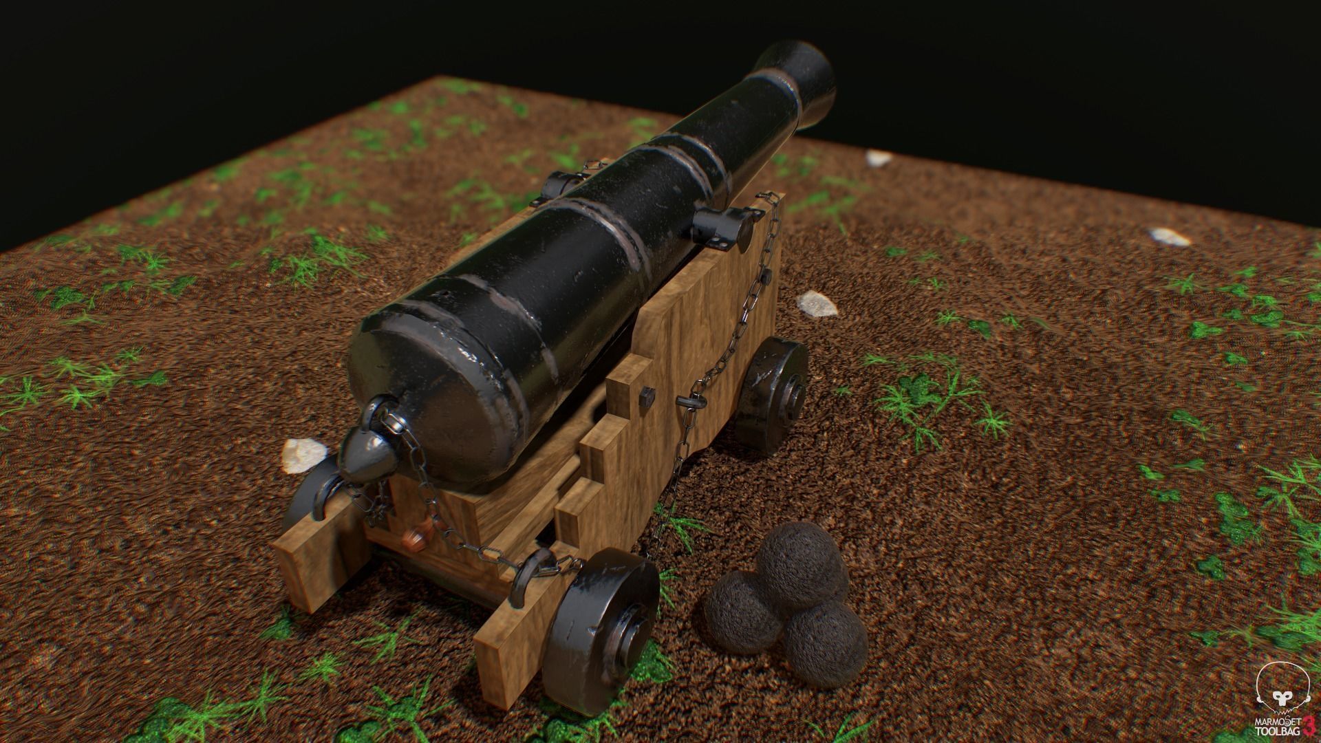 British Naval Cannon 3D model