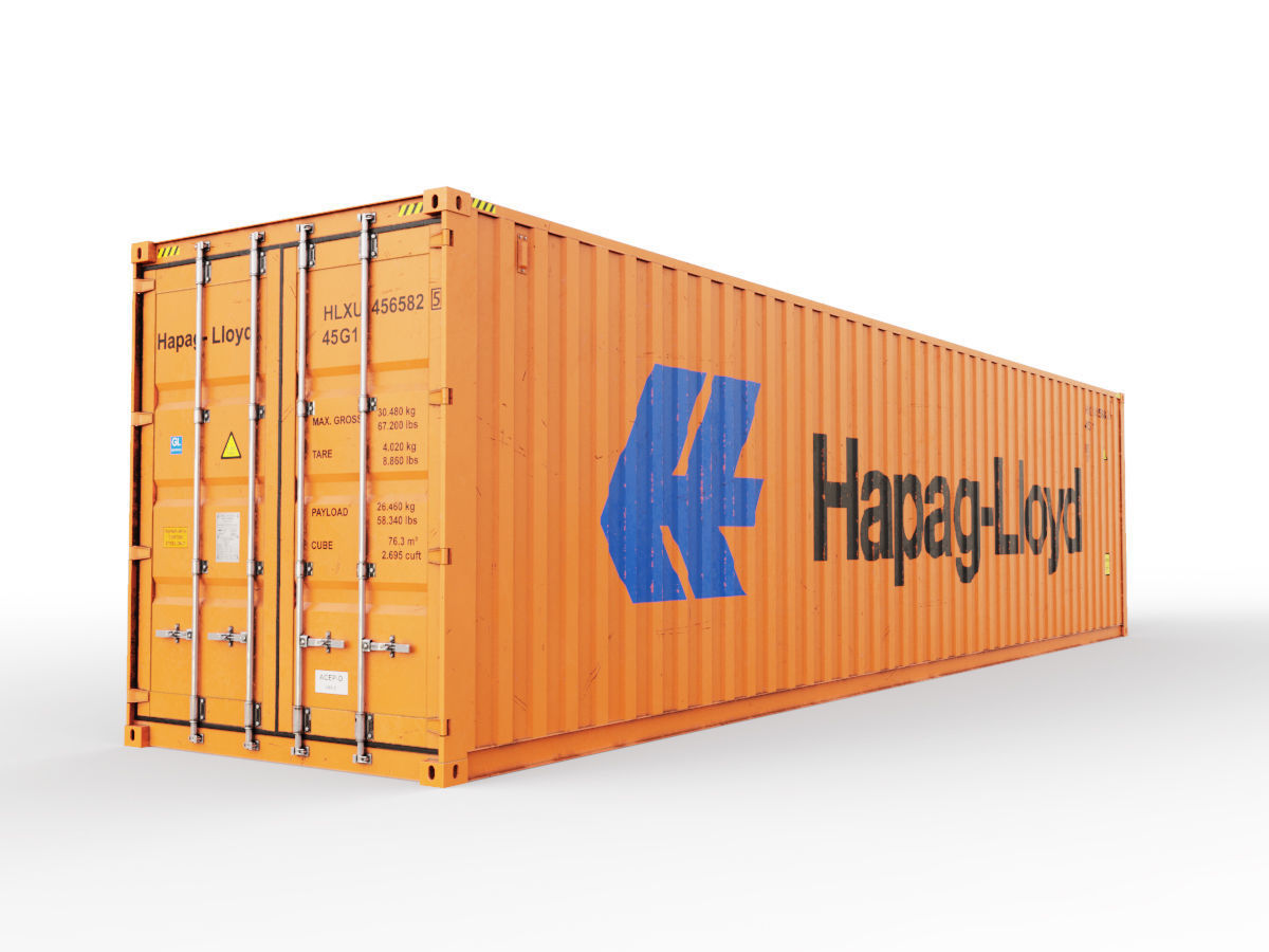 40 feet High Cube Hapag Lloyd shipping container 3D model CGTrader