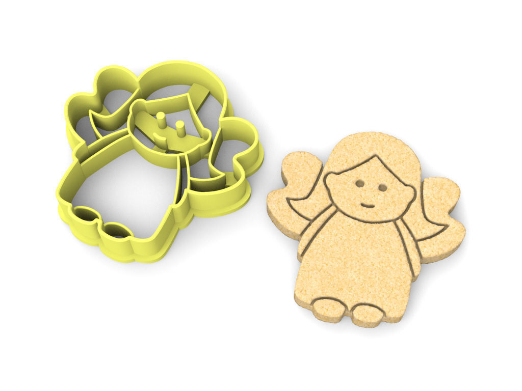Angel cookie cutter version 2 3D model 3D printable CGTrader