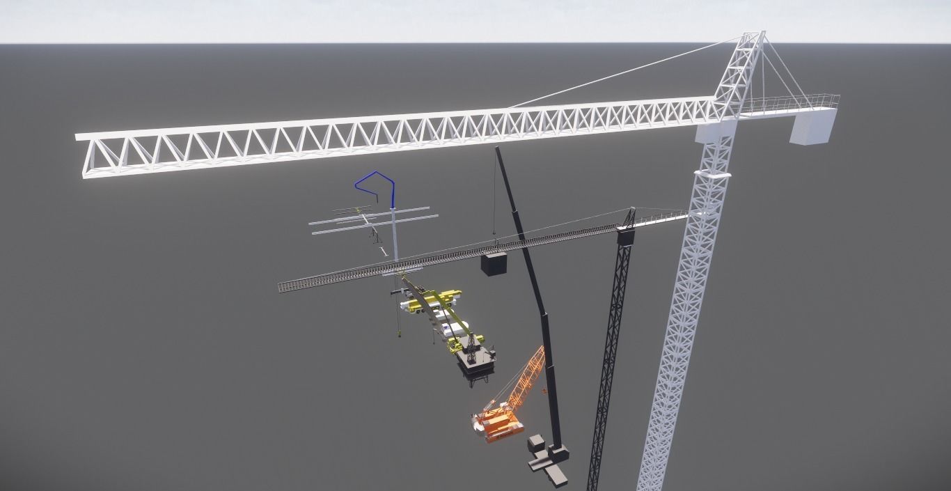20 Models Cranes Revit Family 2015 3D model CGTrader