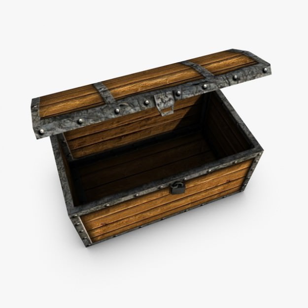3D model Low poly chest with treasure VR / AR / low-poly | CGTrader