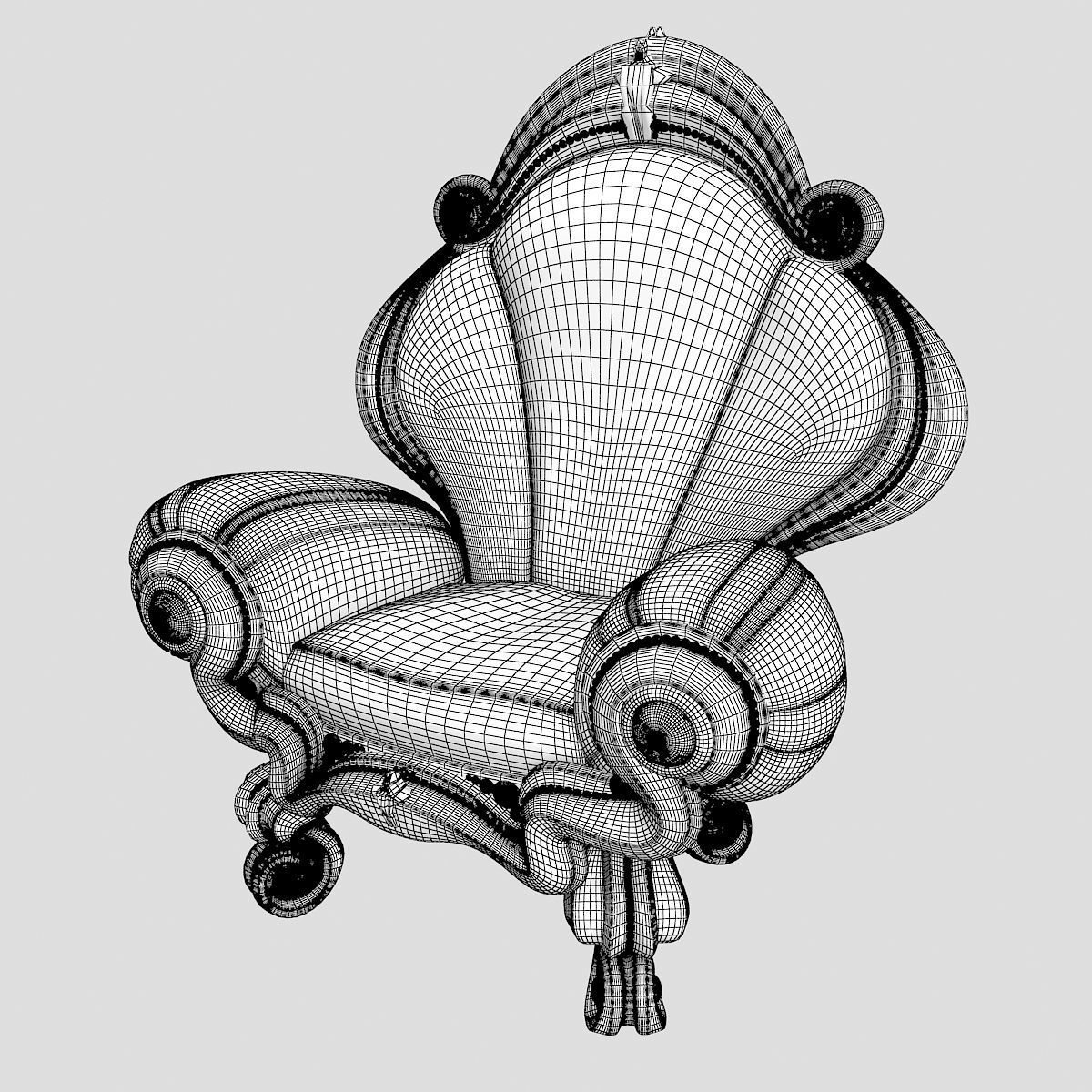 King Chair 3D model CGTrader
