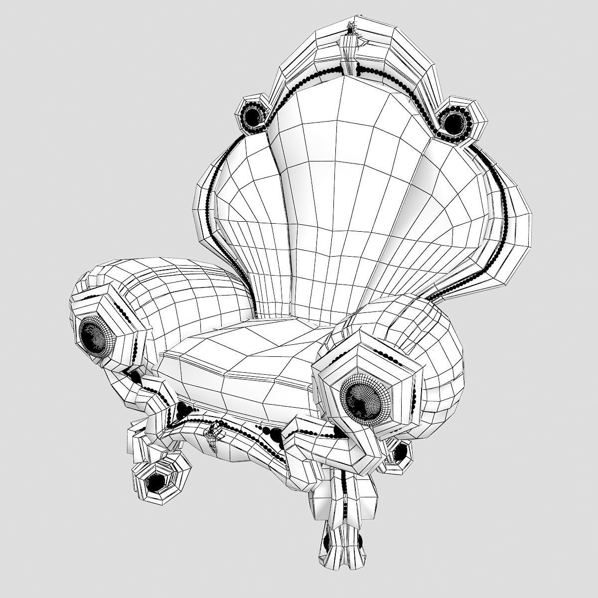 King Chair 3D model CGTrader