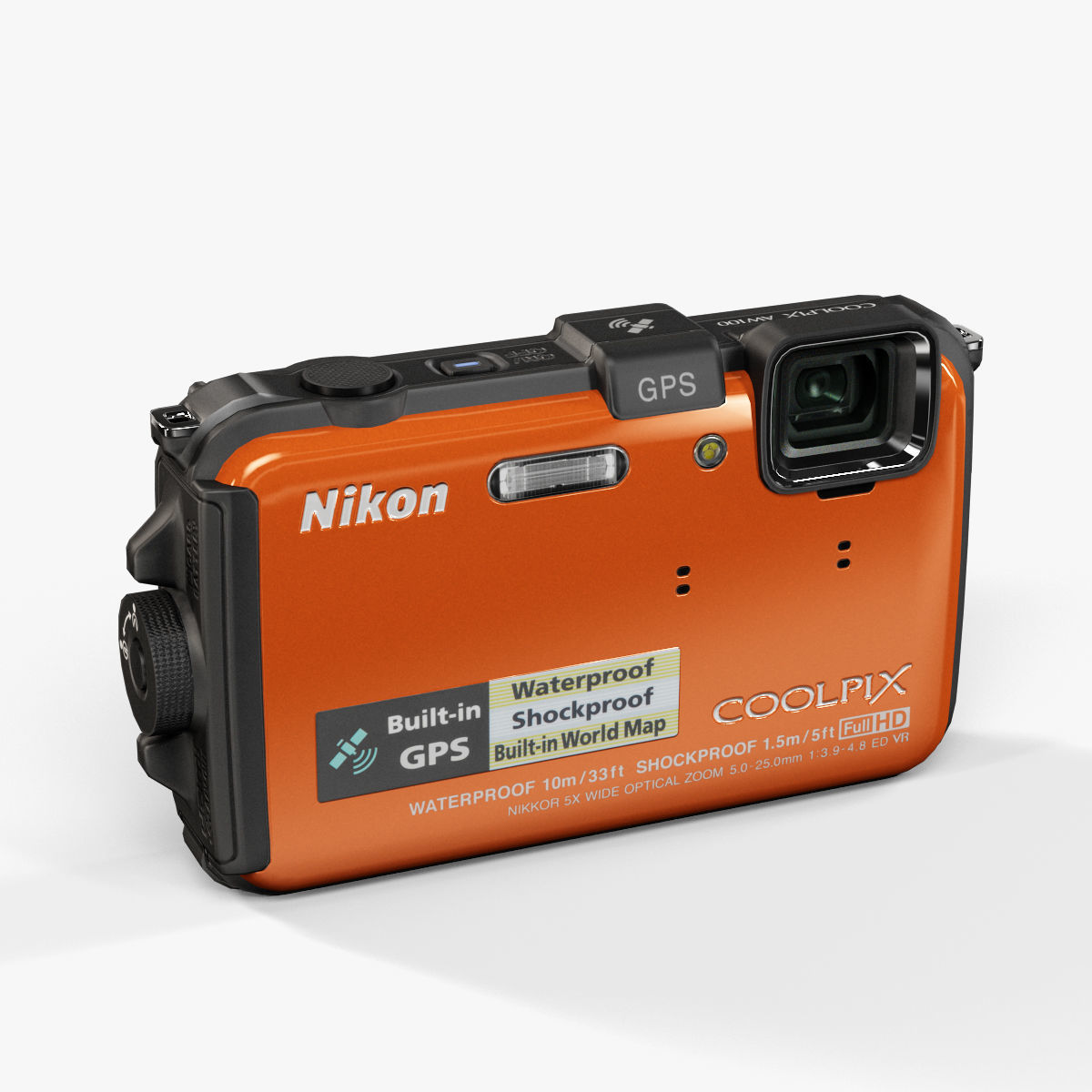 Nikon Coolpix AW100 rugged and proof digital 3D model