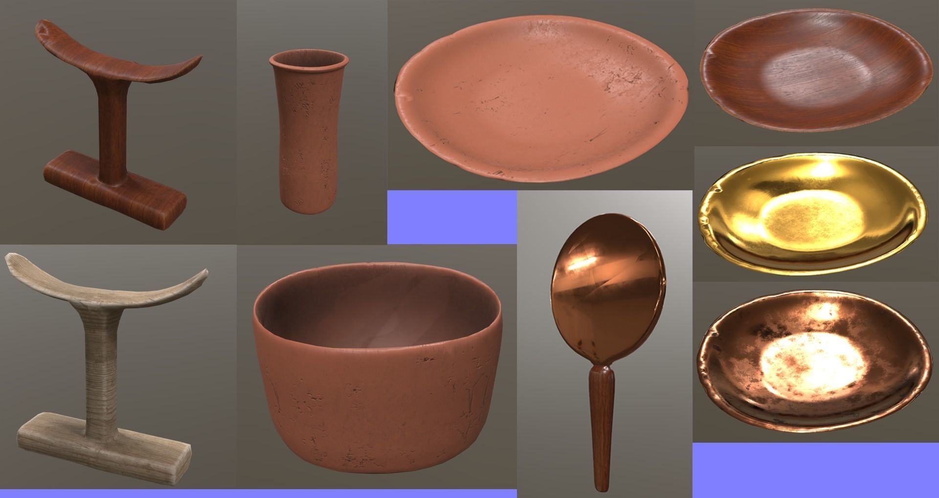 3D model Egyptian utensils kitchenware VR / AR / lowpoly CGTrader