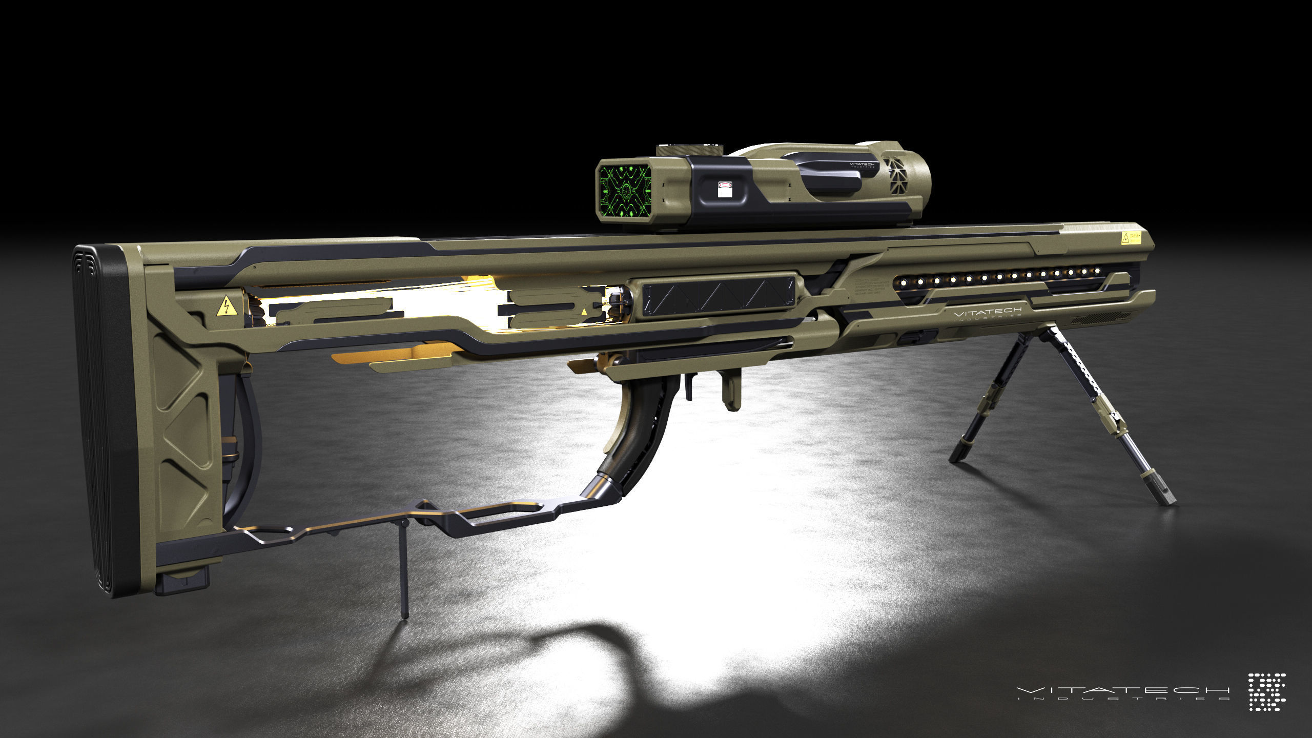 Concept Sci-fi laser rifle free 3D model | CGTrader