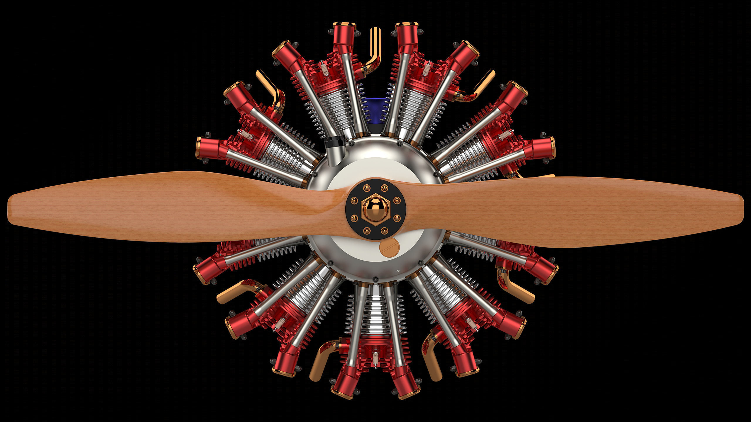 Karl-Erik Olsryd 9-Cylinder Radial Wright J-5 Whirlwind free 3D model ...